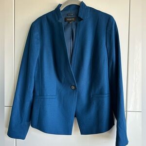Talbots Luxe Italian Wool Blazer Jacket 6 Blue Luxury Old Money Office Career